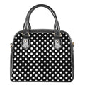 Black And White Polka Dot Pattern Print Shoulder Handbag