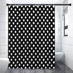 Black And White Polka Dot Pattern Print Shower Curtain