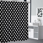 Black And White Polka Dot Pattern Print Shower Curtain