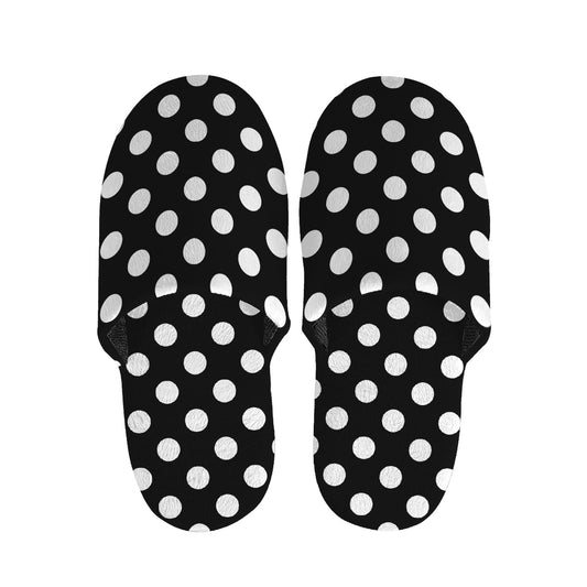 Black And White Polka Dot Pattern Print Slippers