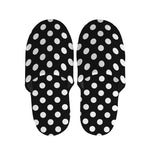Black And White Polka Dot Pattern Print Slippers