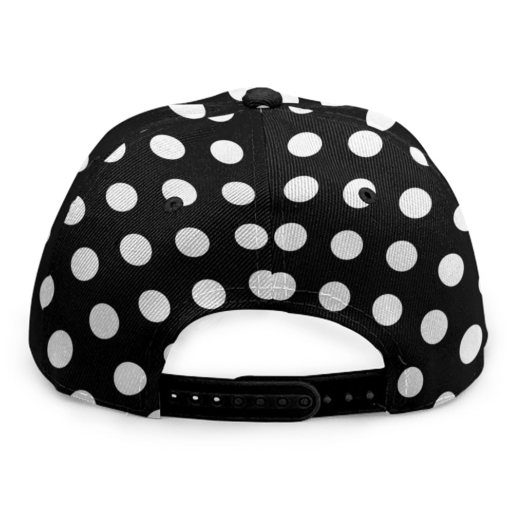 Black And White Polka Dot Pattern Print Snapback Cap