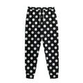 Black And White Polka Dot Pattern Print Sweatpants
