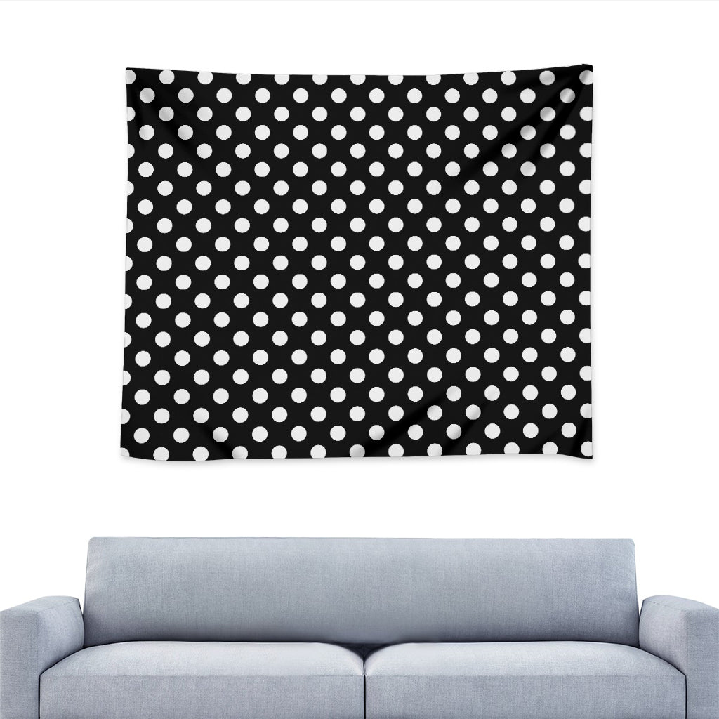 Black And White Polka Dot Pattern Print Tapestry