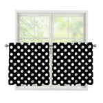 Black And White Polka Dot Pattern Print Tier Curtains