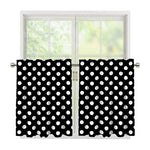 Black And White Polka Dot Pattern Print Tier Curtains