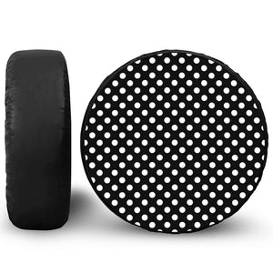 Black And White Polka Dot Pattern Print Tire Cover