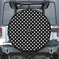 Black And White Polka Dot Pattern Print Tire Cover With Camera Hole