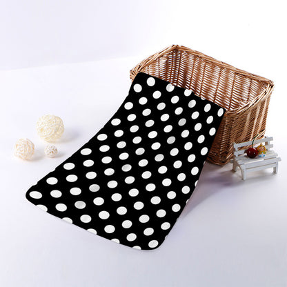 Black And White Polka Dot Pattern Print Towel