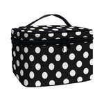 Black And White Polka Dot Pattern Print Travel Makeup Bag