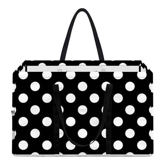 Black And White Polka Dot Pattern Print Utility Tote Bag