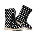 Black And White Polka Dot Pattern Print Winter Boots