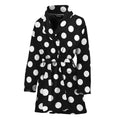Black And White Polka Dot Pattern Print Women's Bathrobe