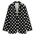 Black And White Polka Dot Pattern Print Women's Cotton Blazer