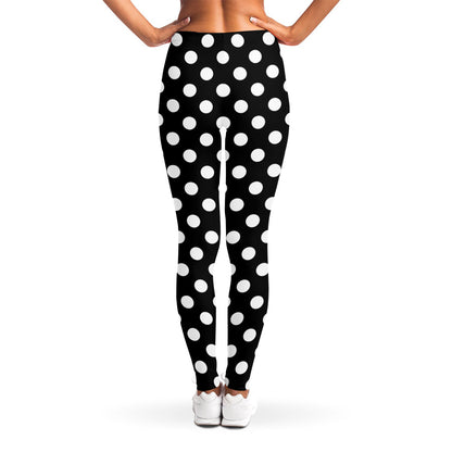 Black And White Polka Dot Pattern Print Women's Leggings