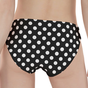 Black And White Polka Dot Pattern Print Women's Panties