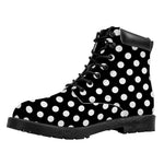 Black And White Polka Dot Pattern Print Work Boots