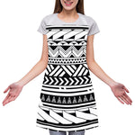 Black And White Polynesian Pattern Print Adjustable Apron
