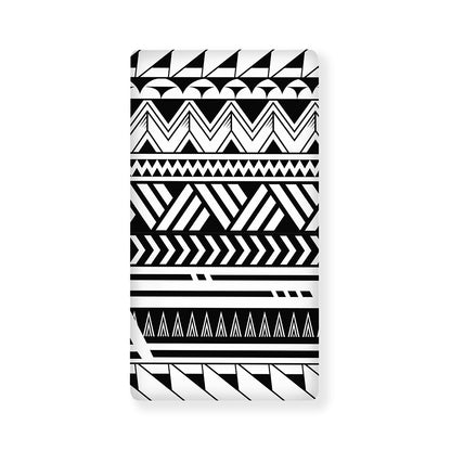 Black And White Polynesian Pattern Print Baby Crib Sheet