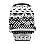 Black And White Polynesian Pattern Print Baby Seat Cover
