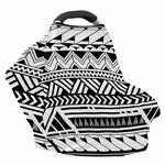 Black And White Polynesian Pattern Print Baby Seat Cover