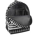Black And White Polynesian Pattern Print Backpack
