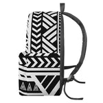 Black And White Polynesian Pattern Print Backpack