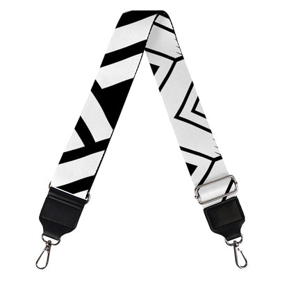 Black And White Polynesian Pattern Print Bag Strap