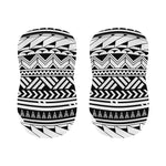 Black And White Polynesian Pattern Print Bar Stool Covers