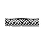 Black And White Polynesian Pattern Print Bed Runner