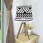 Black And White Polynesian Pattern Print Bell Lamp Shade