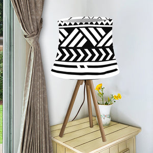 Black And White Polynesian Pattern Print Bell Lamp Shade