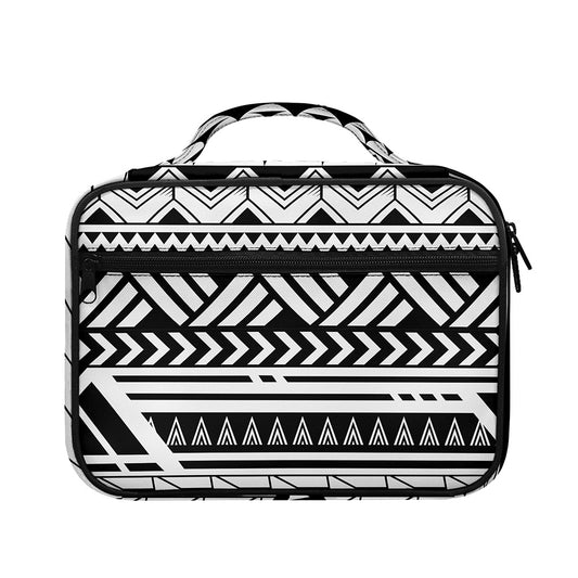 Black And White Polynesian Pattern Print Briefcase Bible Bag