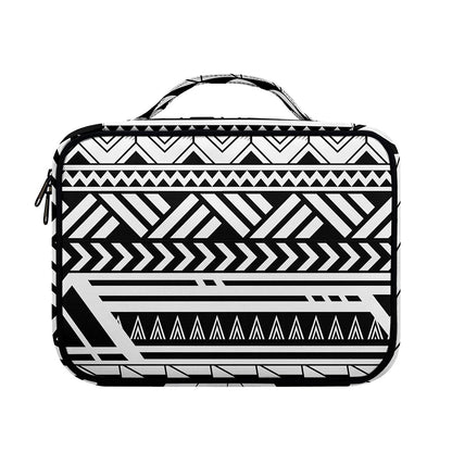 Black And White Polynesian Pattern Print Briefcase Bible Bag
