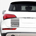 Black And White Polynesian Pattern Print Car Sticker