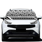 Black And White Polynesian Pattern Print Car Windshield Snow Cover