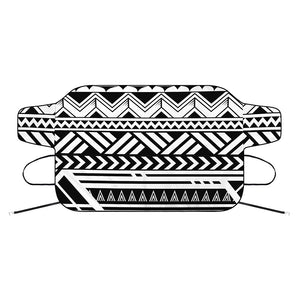 Black And White Polynesian Pattern Print Car Windshield Snow Cover