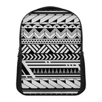 Black And White Polynesian Pattern Print Casual Backpack