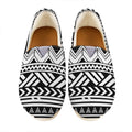 Black And White Polynesian Pattern Print Casual Shoes