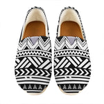 Black And White Polynesian Pattern Print Casual Shoes