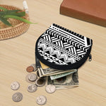 Black And White Polynesian Pattern Print Coin Purse