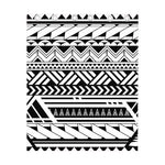 Black And White Polynesian Pattern Print Curtain