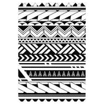 Black And White Polynesian Pattern Print Curtain