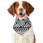 Black And White Polynesian Pattern Print Dog Bandana