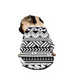 Black And White Polynesian Pattern Print Dog Zip Up Jacket