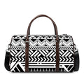 Black And White Polynesian Pattern Print Duffel Bag