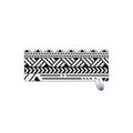 Black And White Polynesian Pattern Print Extended Mouse Pad