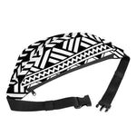 Black And White Polynesian Pattern Print Fanny Pack