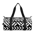 Black And White Polynesian Pattern Print Gym Bag