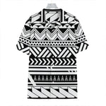 Black And White Polynesian Pattern Print Hawaiian Shirt